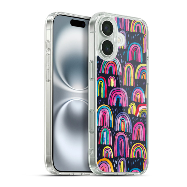 Ninola Summer Patterns Rainbows Navy Soft Gel Case for Apple iPhone 16 Plus & MagSafe