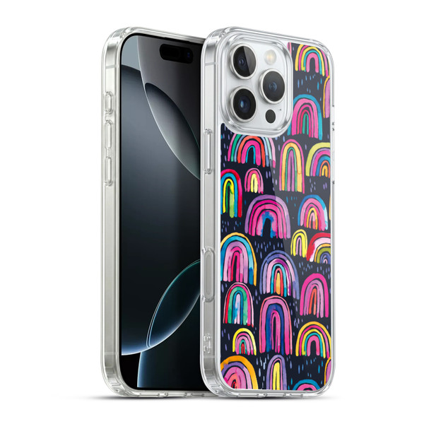 Ninola Summer Patterns Rainbows Navy Soft Gel Case for Apple iPhone 16 Pro Max & MagSafe