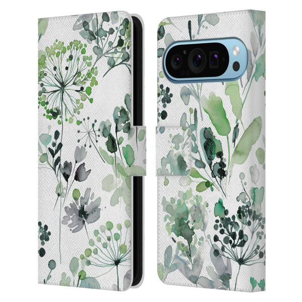 Ninola Wild Grasses Eucalyptus Leather Book Wallet Case Cover For Google Pixel 9 / Pixel 9 Pro