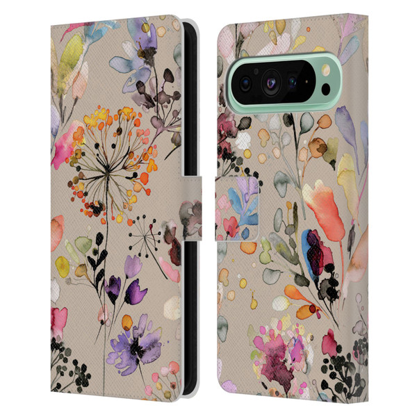 Ninola Wild Grasses Beige Leather Book Wallet Case Cover For Google Pixel 9 Pro XL