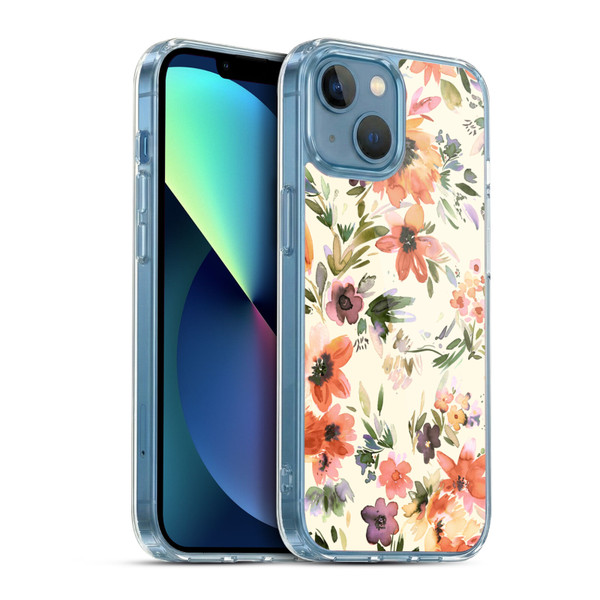 Ninola Spring Floral Painterly Flowers Soft Gel Case for Apple iPhone 13 Mini & MagSafe