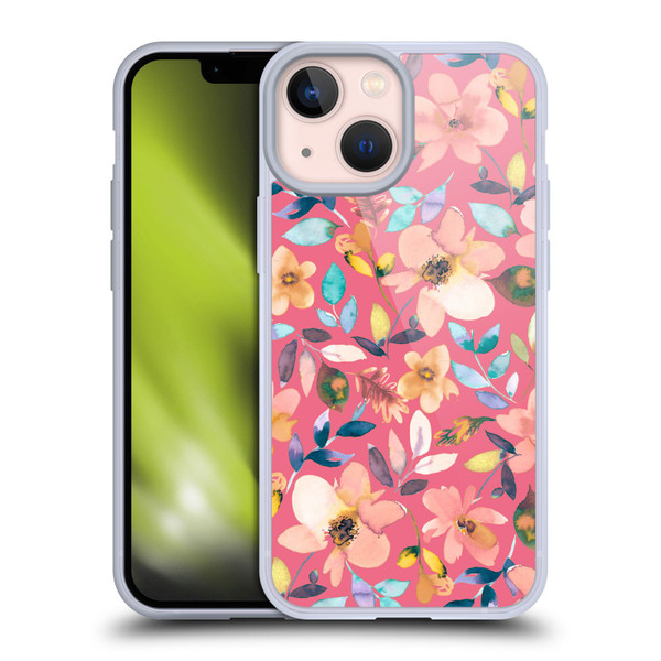 Ninola Spring Floral Tropical Flowers Soft Gel Case for Apple iPhone 13 Mini