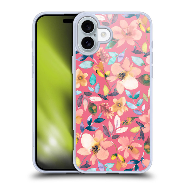 Ninola Spring Floral Tropical Flowers Soft Gel Case for Apple iPhone 16 Plus