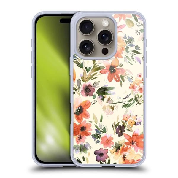 Ninola Spring Floral Painterly Flowers Soft Gel Case for Apple iPhone 16 Pro