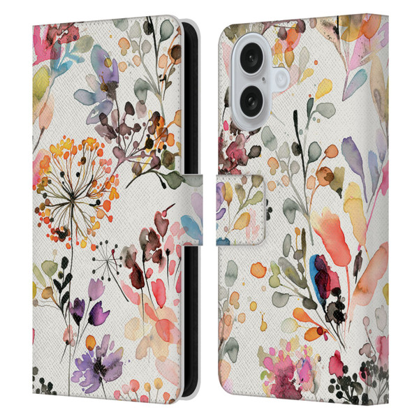 Ninola Wild Grasses Multicolor Leather Book Wallet Case Cover For Apple iPhone 16