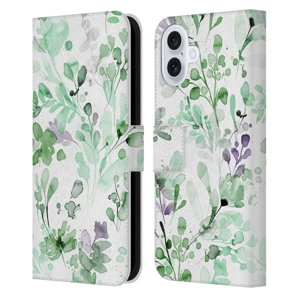 Ninola Wild Grasses Eucalyptus Plants Leather Book Wallet Case Cover For Apple iPhone 16 Plus