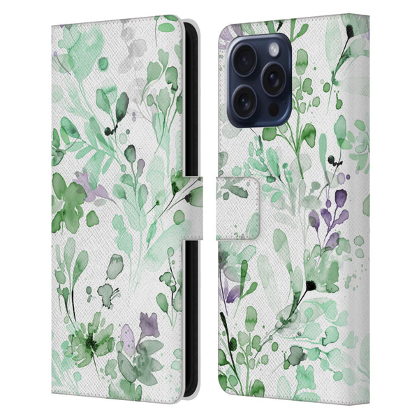 Ninola Wild Grasses Eucalyptus Plants Leather Book Wallet Case Cover For Apple iPhone 16 Pro Max
