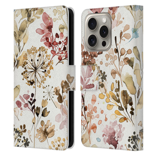 Ninola Wild Grasses Rustic Leather Book Wallet Case Cover For Apple iPhone 16 Pro