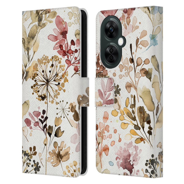 Ninola Wild Grasses Rustic Leather Book Wallet Case Cover For OnePlus Nord CE 3 Lite 5G