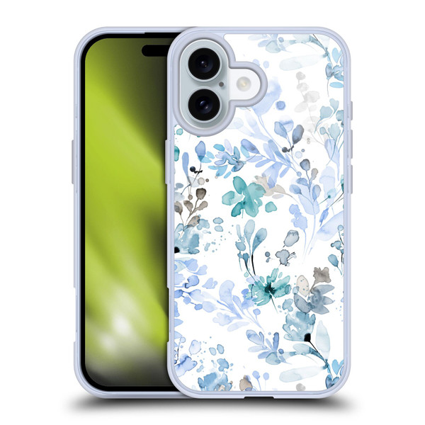 Ninola Wild Grasses Blue Plants Soft Gel Case for Apple iPhone 16