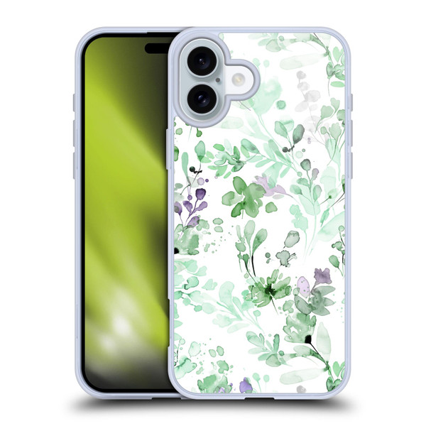 Ninola Wild Grasses Eucalyptus Plants Soft Gel Case for Apple iPhone 16 Plus