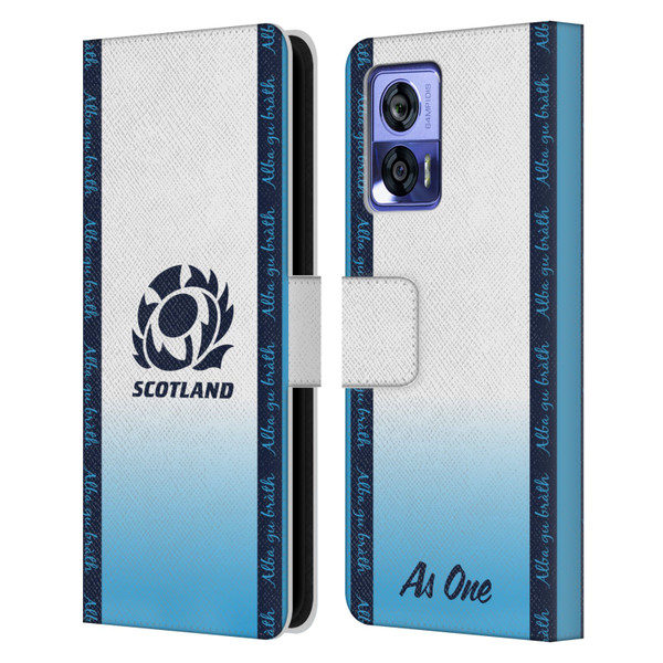 Scotland Rugby 2024/25 Crest Kit Away Leather Book Wallet Case Cover For Motorola Edge 30 Neo 5G