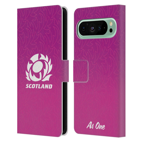 Scotland Rugby Graphics Gradient Pattern Leather Book Wallet Case Cover For Google Pixel 9 Pro XL