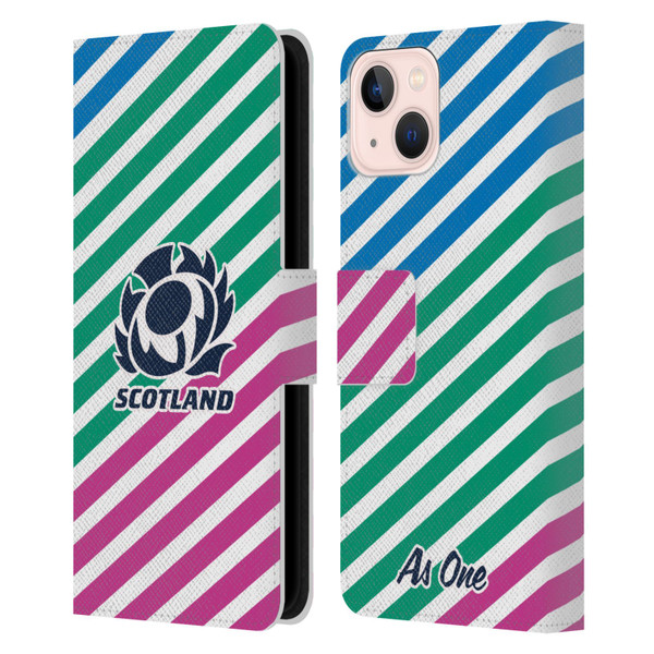 Scotland Rugby Graphics Lines Leather Book Wallet Case Cover For Apple iPhone 13