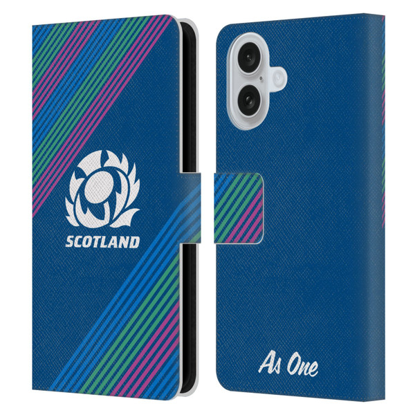 Scotland Rugby Graphics Stripes Leather Book Wallet Case Cover For Apple iPhone 16