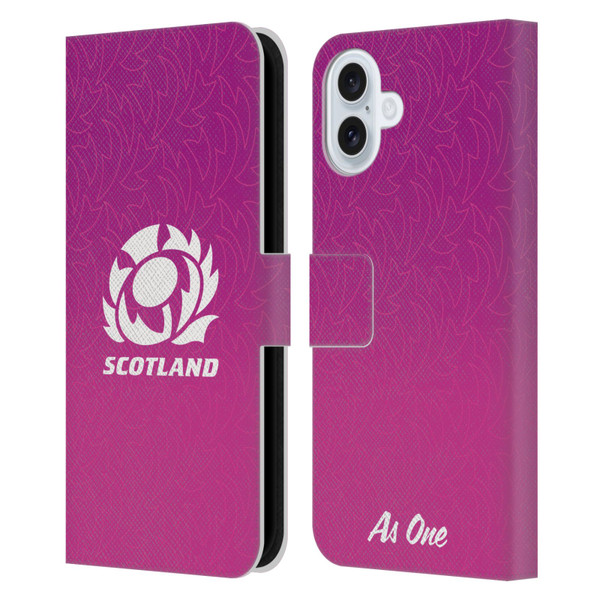 Scotland Rugby Graphics Gradient Pattern Leather Book Wallet Case Cover For Apple iPhone 16 Plus