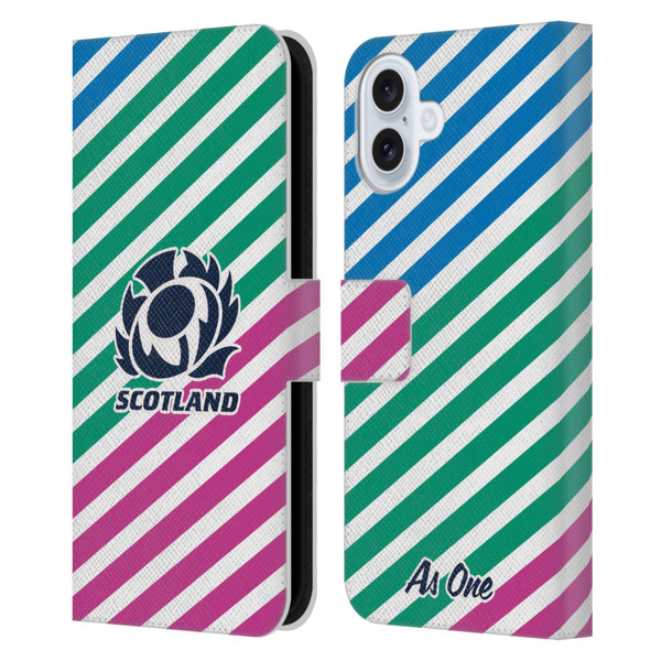 Scotland Rugby Graphics Lines Leather Book Wallet Case Cover For Apple iPhone 16 Plus
