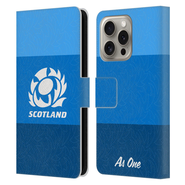 Scotland Rugby Graphics Stripes Pattern Leather Book Wallet Case Cover For Apple iPhone 16 Pro