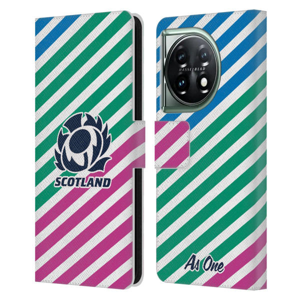 Scotland Rugby Graphics Lines Leather Book Wallet Case Cover For OnePlus 11 5G