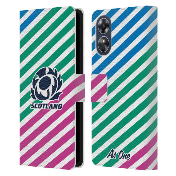 Scotland Rugby Graphics Lines Leather Book Wallet Case Cover For OPPO A17