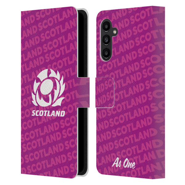 Scotland Rugby Graphics Logo Purple Leather Book Wallet Case Cover For Samsung Galaxy A13 5G (2021)