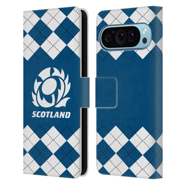 Scotland Rugby Logo 2 Argyle Leather Book Wallet Case Cover For Google Pixel 9 / Pixel 9 Pro