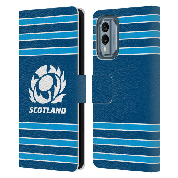 Scotland Rugby Logo 2 Stripes Leather Book Wallet Case Cover For Nokia X30