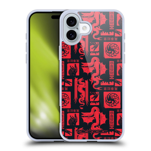 House Of The Dragon: Television Series Year Of The Dragon Logo Pattern Soft Gel Case for Apple iPhone 16 Plus