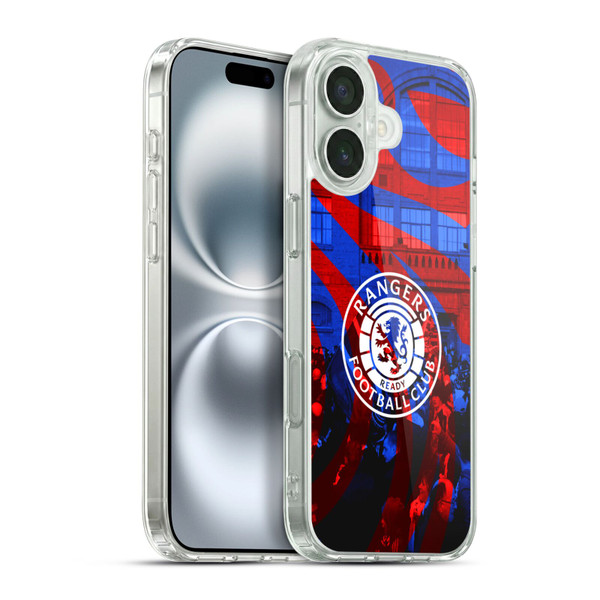Rangers FC Crest Logo Stadium Soft Gel Case for Apple iPhone 16 Plus & MagSafe