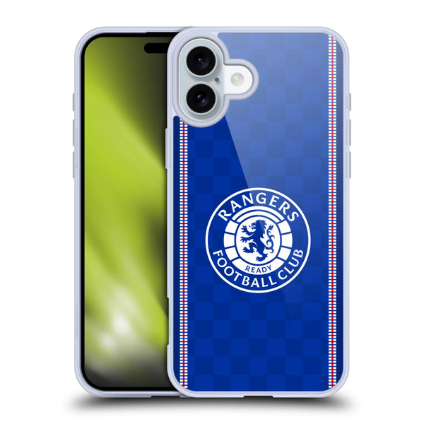 Rangers FC Crest Retro 1989 Home Kit Soft Gel Case for Apple iPhone 16 Plus