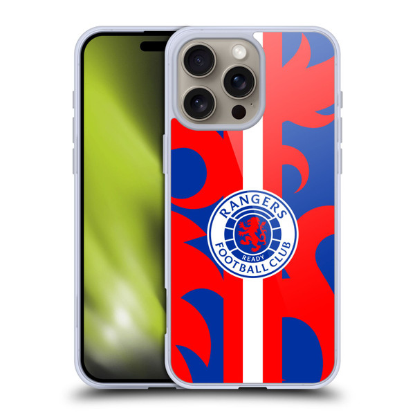 Rangers FC Crest Lion Rampant Pattern Soft Gel Case for Apple iPhone 16 Pro Max