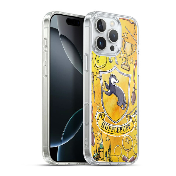 Harry Potter Deathly Hallows XIII Hufflepuff Pattern Soft Gel Case for Apple iPhone 16 Pro Max & MagSafe