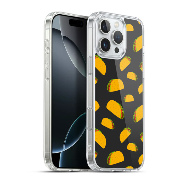 PLdesign Food Patterns Cool Fun Taco Soft Gel Case for Apple iPhone 16 Pro Max & MagSafe
