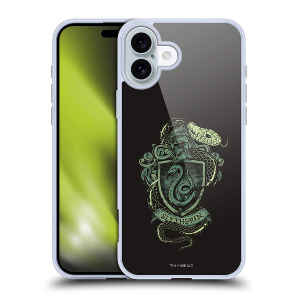 Harry Potter Deathly Hallows XIV Slytherin Soft Gel Case for Apple iPhone 16 Plus & MagSafe