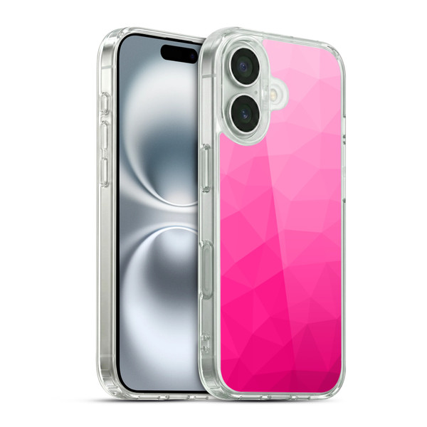 PLdesign Geometric Patterns Hot Pink Gradient Mesh Soft Gel Case for Apple iPhone 16 & MagSafe