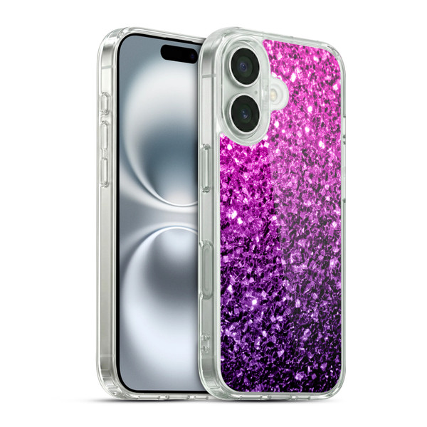 PLdesign Glitter Sparkles Purple Pink Soft Gel Case for Apple iPhone 16 & MagSafe