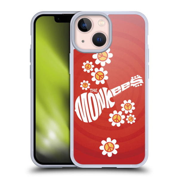 The Monkees Graphics Pattern In Red Soft Gel Case for Apple iPhone 13 Mini