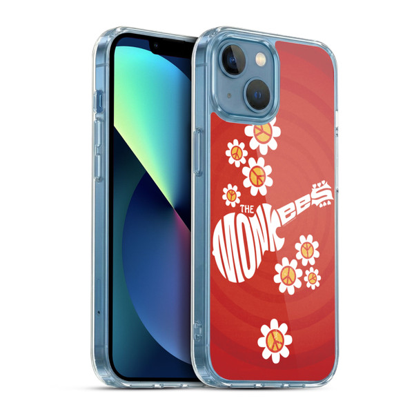 The Monkees Graphics Pattern In Red Soft Gel Case for Apple iPhone 13 Mini & MagSafe