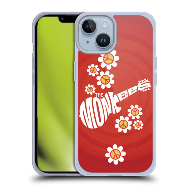 The Monkees Graphics Pattern In Red Soft Gel Case for Apple iPhone 14
