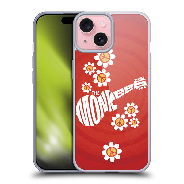 The Monkees Graphics Pattern In Red Soft Gel Case for Apple iPhone 15
