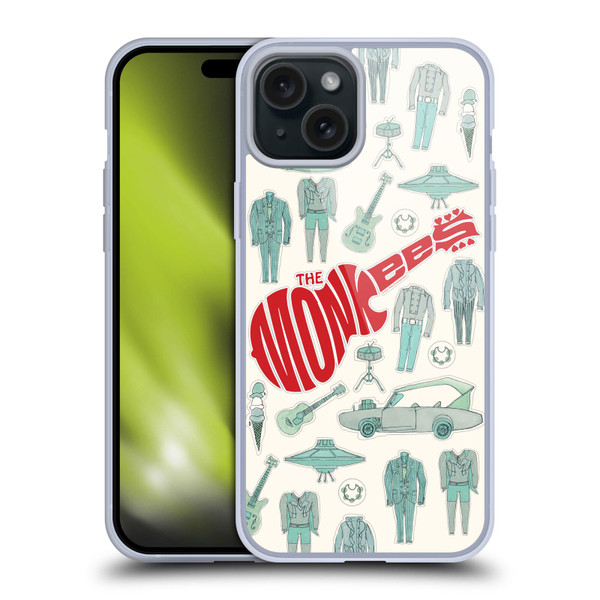 The Monkees Graphics Pattern Soft Gel Case for Apple iPhone 15 Plus