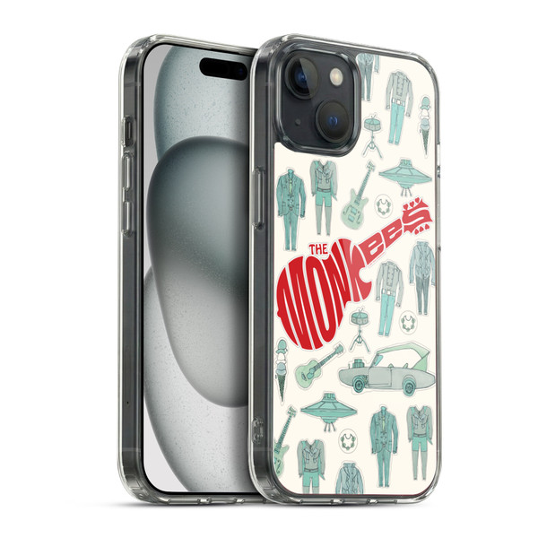 The Monkees Graphics Pattern Soft Gel Case for Apple iPhone 15 Plus & MagSafe