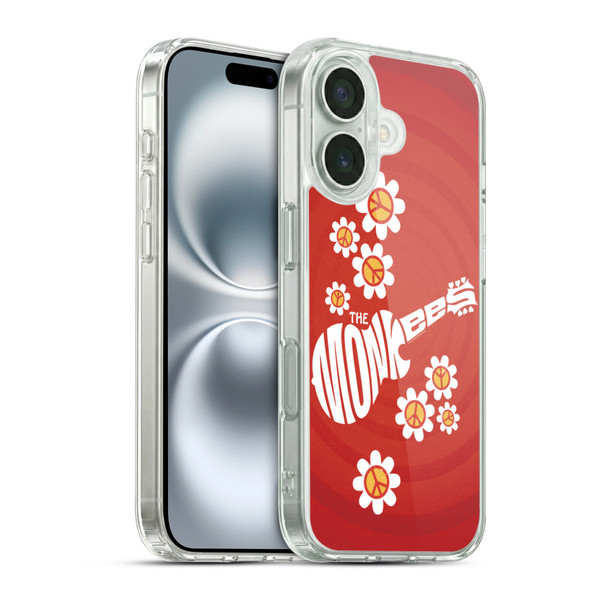 The Monkees Graphics Pattern In Red Soft Gel Case for Apple iPhone 16 & MagSafe