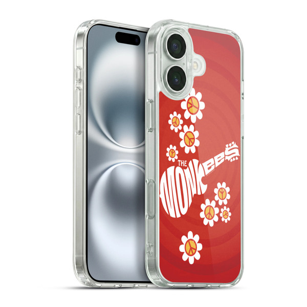The Monkees Graphics Pattern In Red Soft Gel Case for Apple iPhone 16 Plus & MagSafe