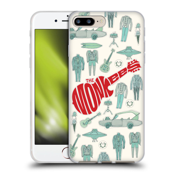 The Monkees Graphics Pattern Soft Gel Case for Apple iPhone 7 Plus / iPhone 8 Plus