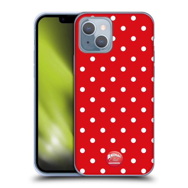 Animal Club International Patterns Polka Dots Red Soft Gel Case for Apple iPhone 14