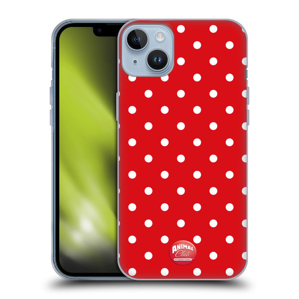 Animal Club International Patterns Polka Dots Red Soft Gel Case for Apple iPhone 14 Plus
