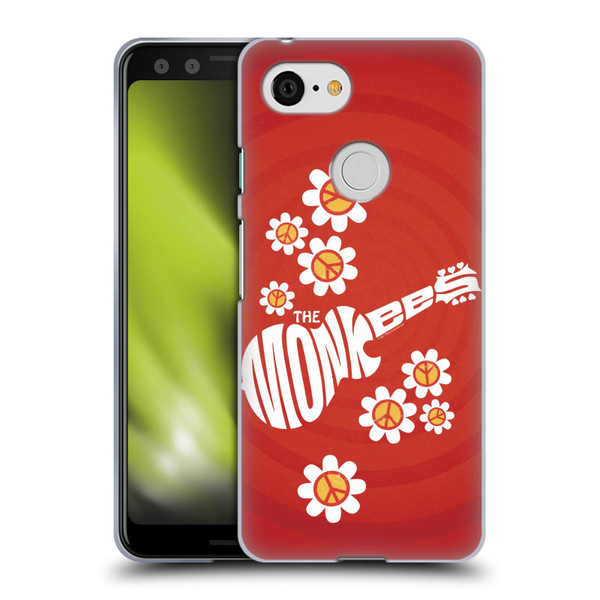 The Monkees Graphics Pattern In Red Soft Gel Case for Google Pixel 3