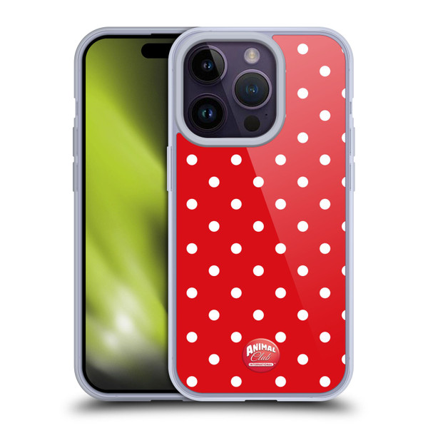 Animal Club International Patterns Polka Dots Red Soft Gel Case for Apple iPhone 14 Pro