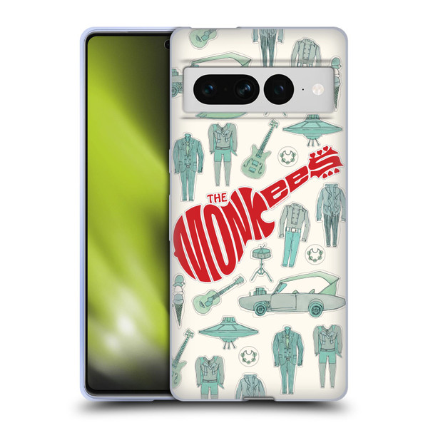 The Monkees Graphics Pattern Soft Gel Case for Google Pixel 7 Pro